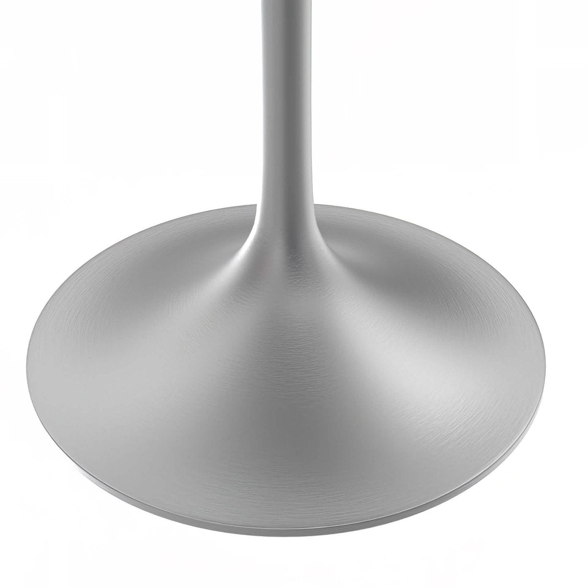 Verve Square Dining Table with a Laminated White Marbleized Tabletop and White/Black/Silver/Gold Steel Pedestal Base