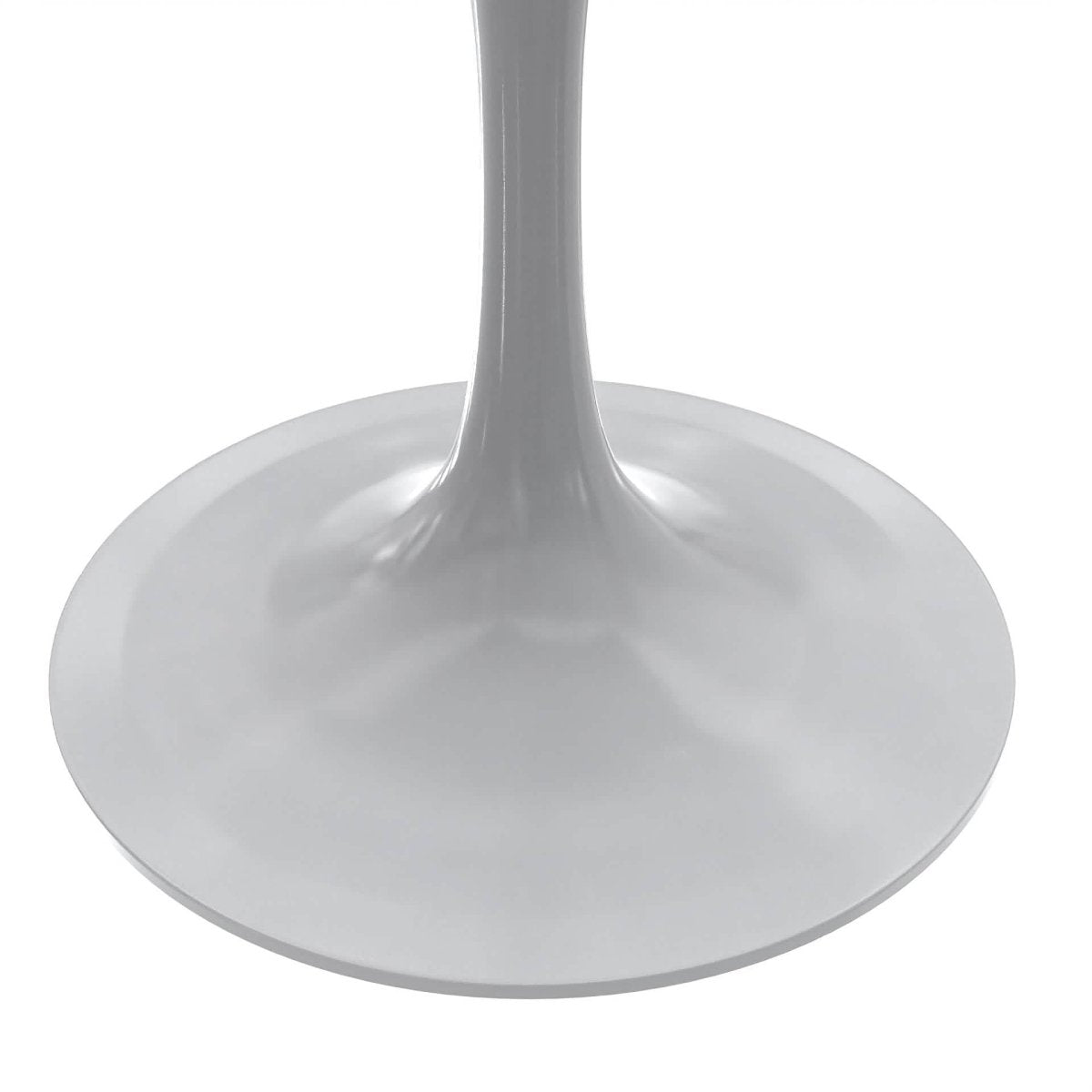 Verve Square Dining Table with a Laminated White Marbleized Tabletop and White/Black/Silver/Gold Steel Pedestal Base