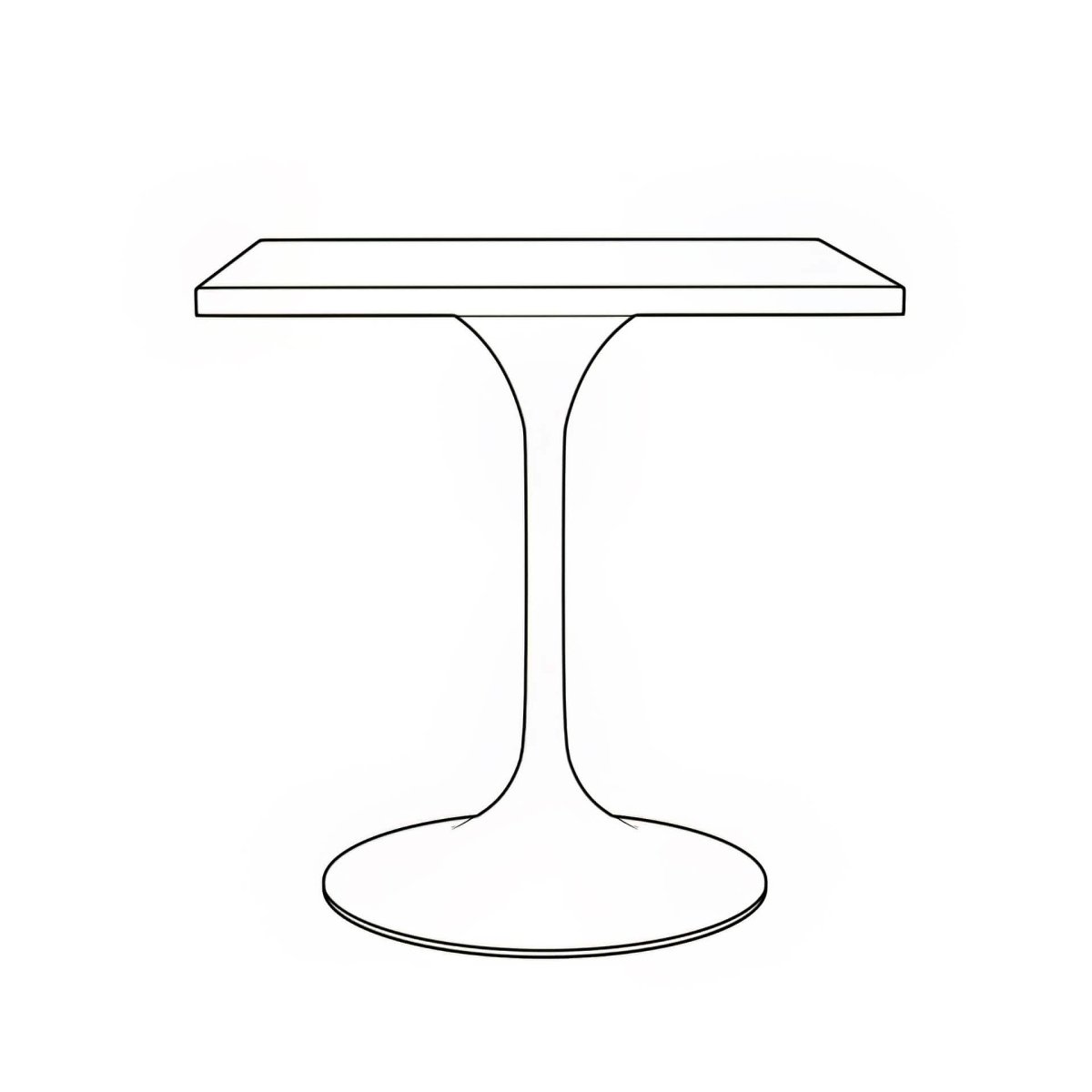 Verve Square Dining Table with a Laminated White Marbleized Tabletop and White/Black/Silver/Gold Steel Pedestal Base