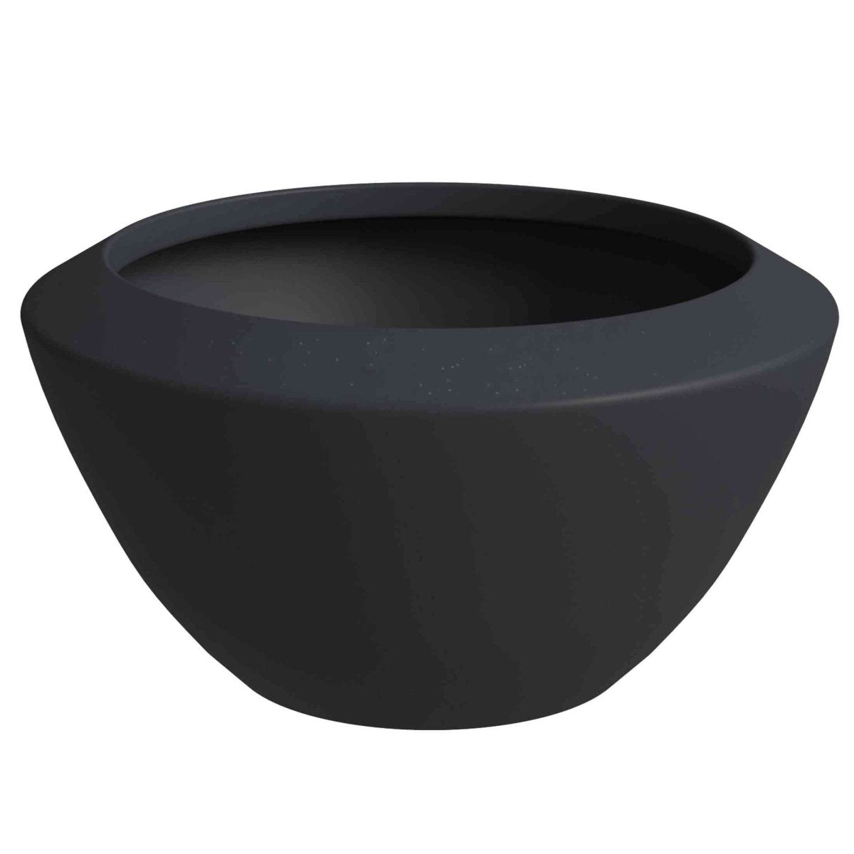 Vessel Fiberstone and MGO Clay Mid - Century Modern Round Planter Pot for Indoor and Outdoor Home