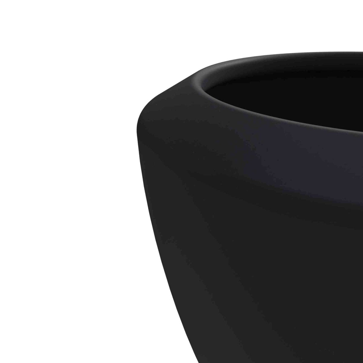 Vessel Fiberstone and MGO Clay Mid - Century Modern Round Planter Pot for Indoor and Outdoor Home