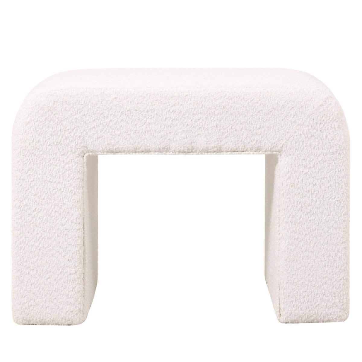 Vint Modern Bench Upholstered in Velvet Boucle With Padded Foam Seat