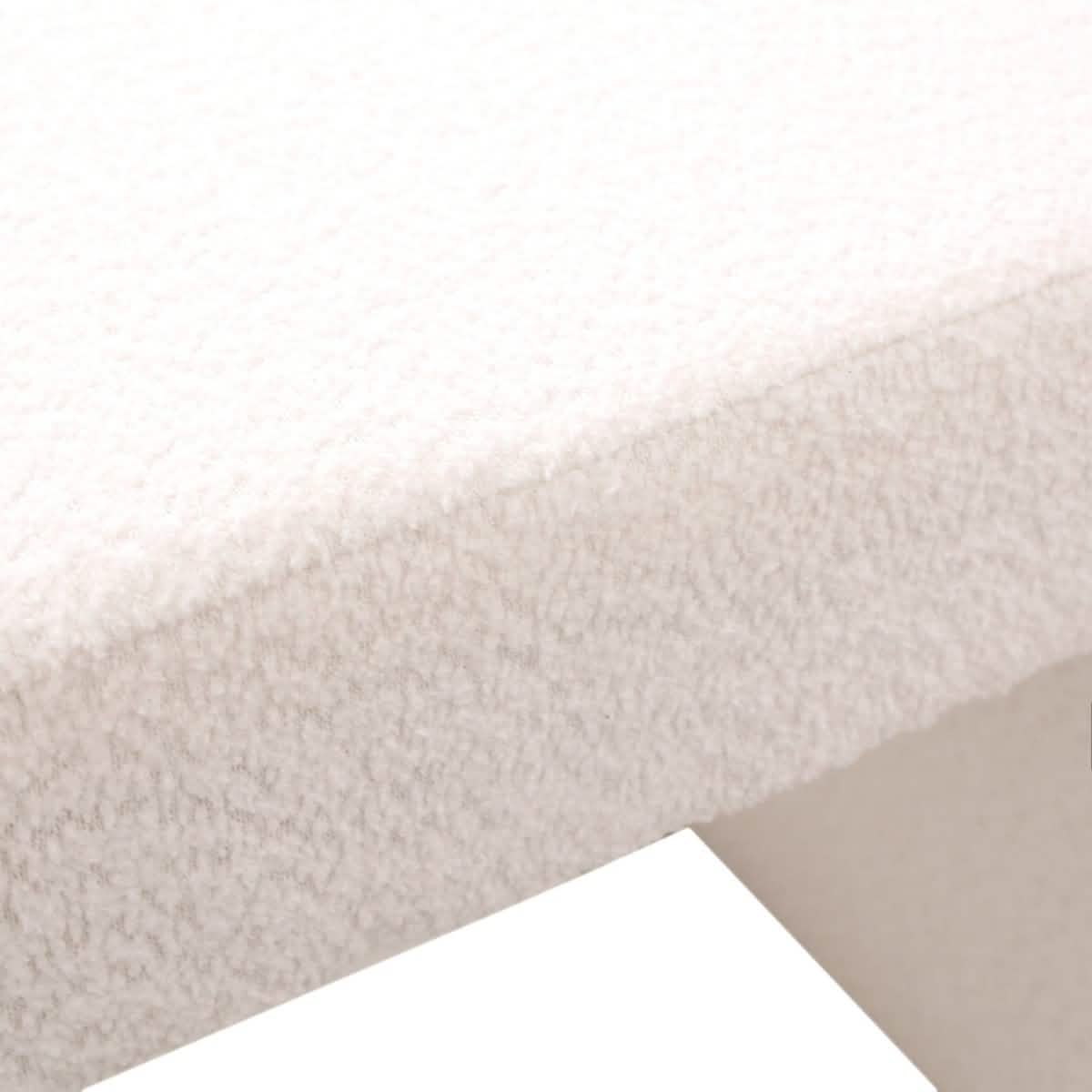 Vint Modern Bench Upholstered in Velvet Boucle With Padded Foam Seat