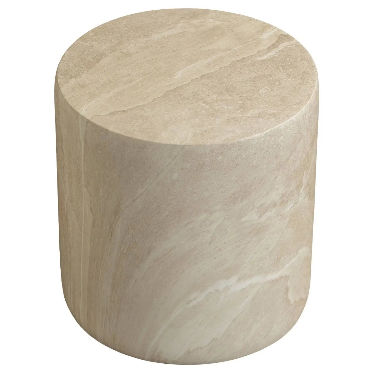 Vintara Round Fiberstone Side Table with Brushed Finish – Indoor & Outdoor Accent Table
