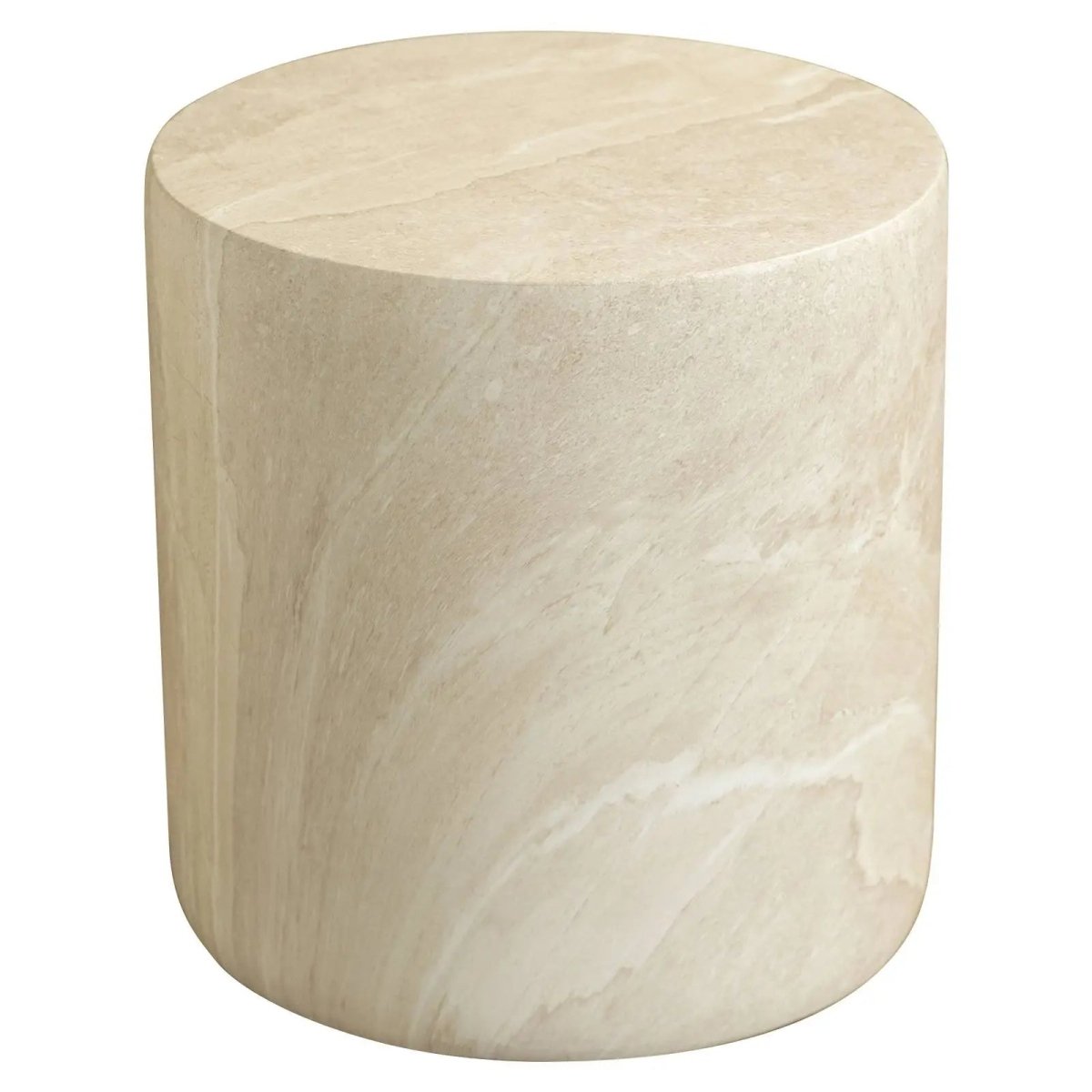 Vintara Round Fiberstone Side Table with Brushed Finish – Indoor & Outdoor Accent Table