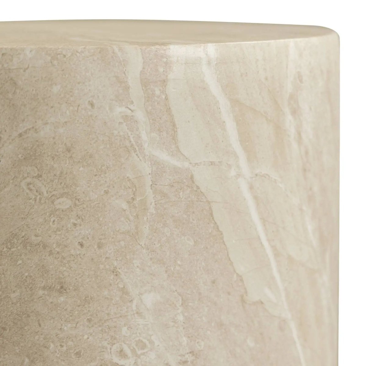 Vintara Round Fiberstone Side Table with Brushed Finish – Indoor & Outdoor Accent Table