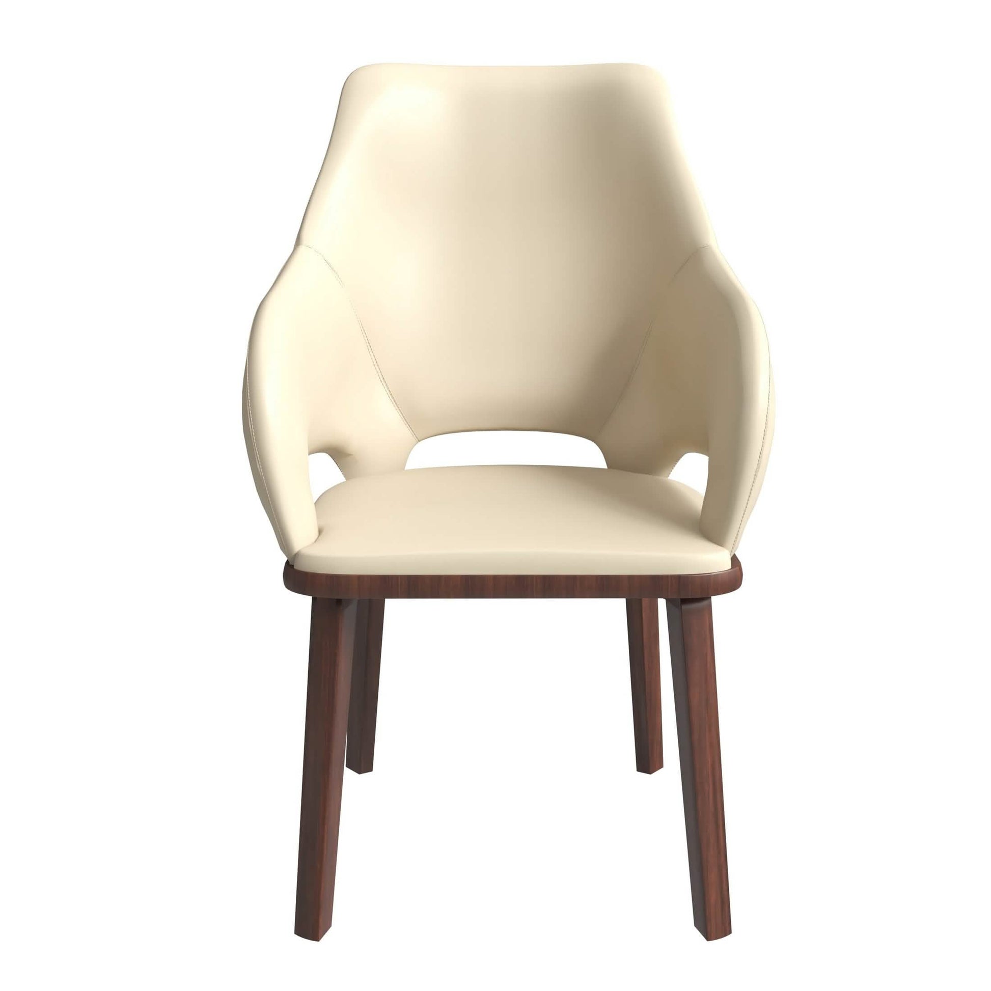 Vivara Dining Chair Upholstered in Leather with Rubberwood Base