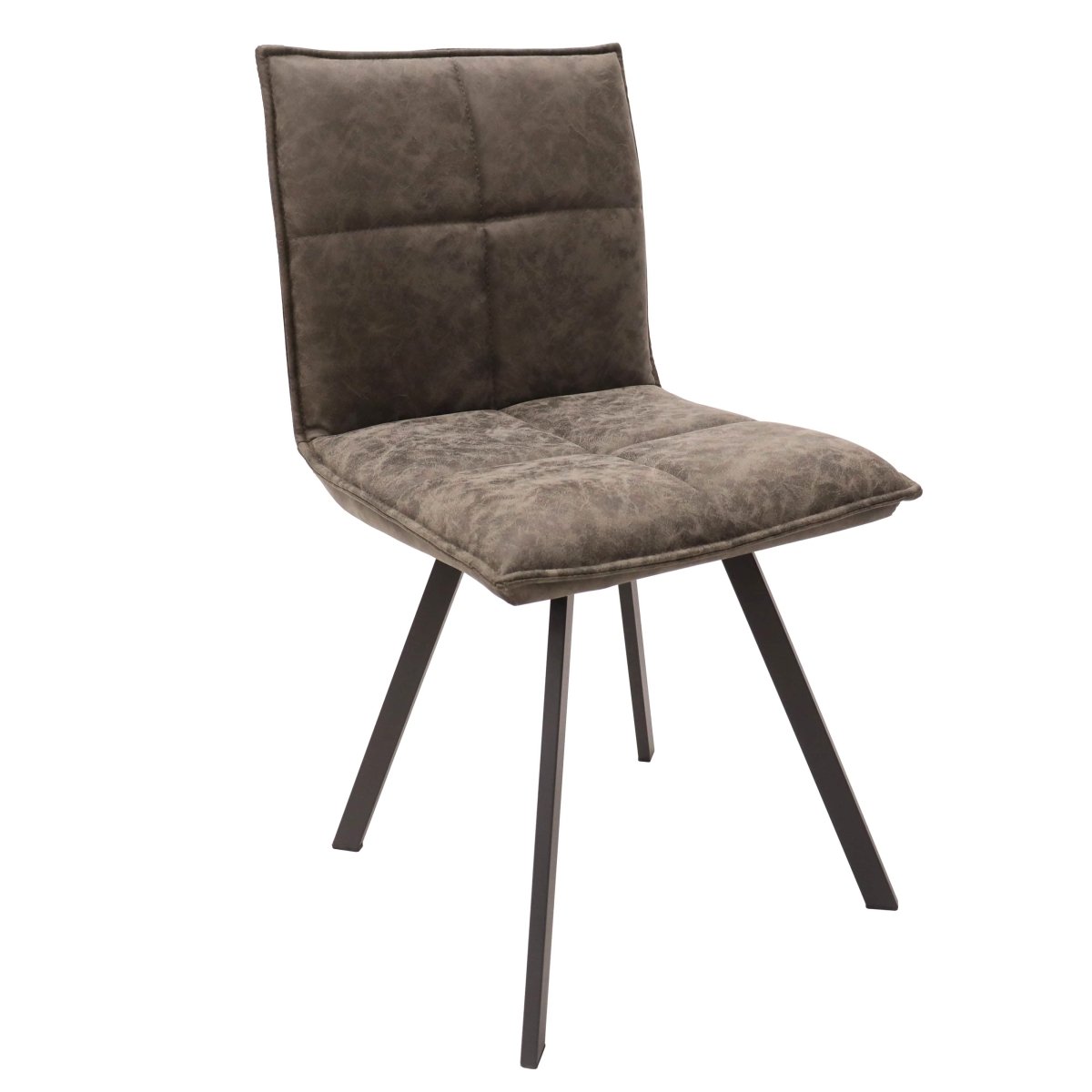 Voren 7 - Piece Dining Set with 55" Rectangular Dining Table with Sintered Stone Top and Black Base and 6 Leather Dining Chairs