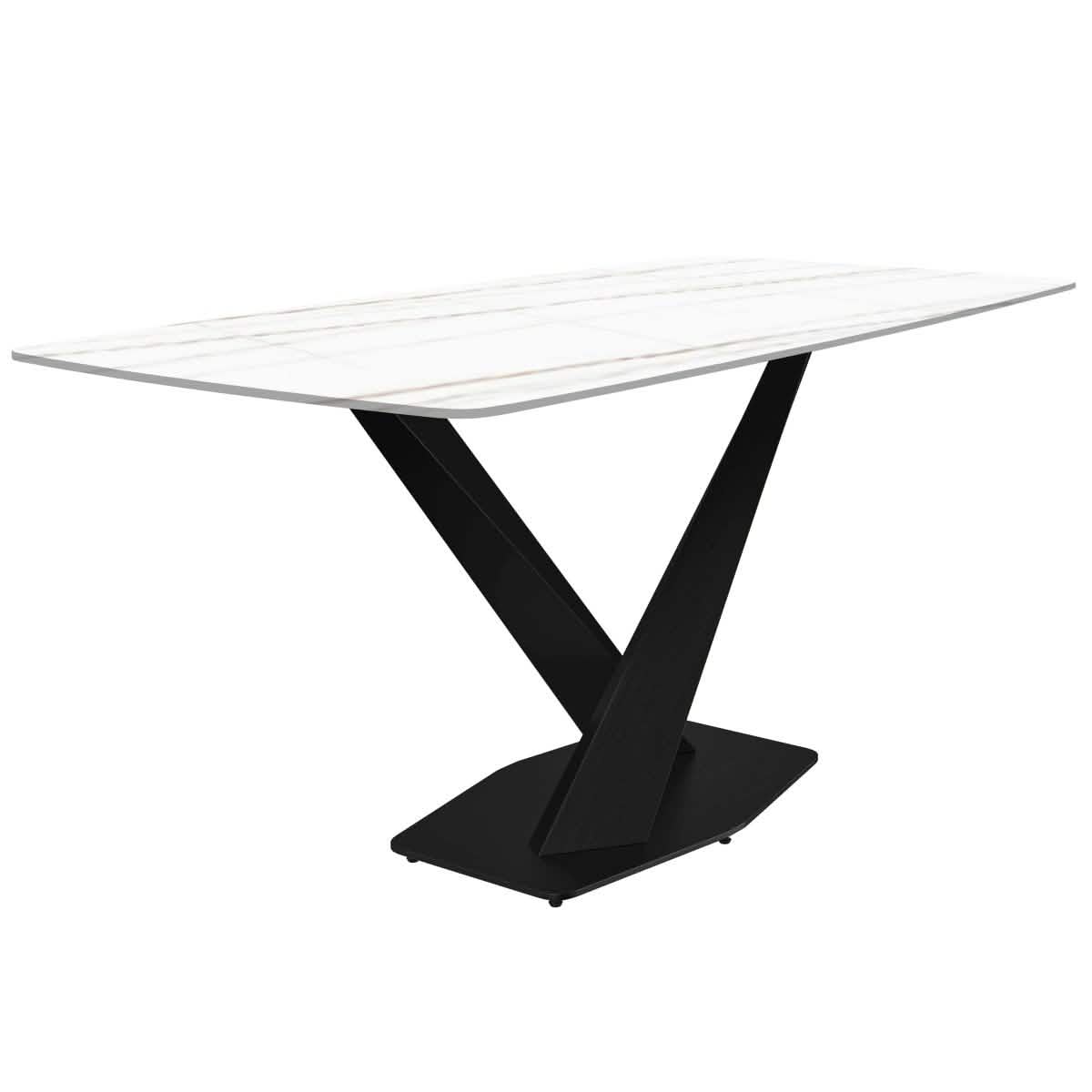Voren 7 - Piece Dining Set with Rectangular Sintered Stone Dining Table and 6 Upholstered Dining Chairs