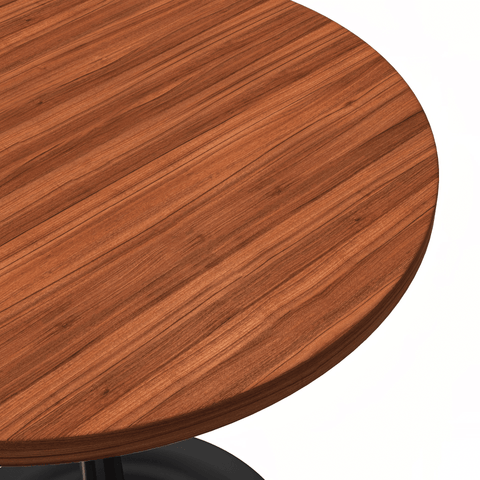 Verve Round Dining Table with MDF/Sintered Stone/Resin Tabletop in Black Stainless Steel Pedestal Base