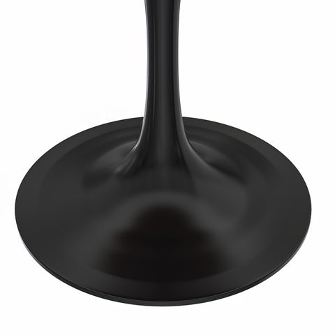 Verve Round Dining Table with MDF/Sintered Stone/Resin Tabletop in Black Stainless Steel Pedestal Base