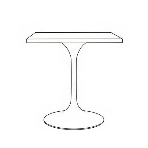 Verve Square Dining Table with a Laminated White Marbleized Tabletop and White/Black/Silver/Gold Steel Pedestal Base