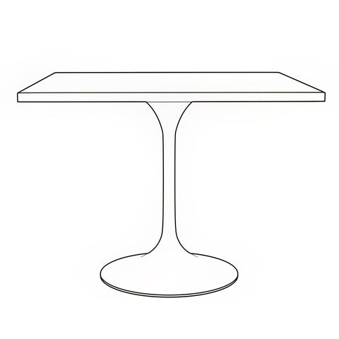 Verve Square Dining Table with a Laminated White Marbleized Tabletop and White/Black/Silver/Gold Steel Pedestal Base