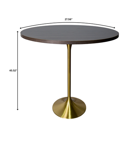 Verve Bar Height Dining Table with Round MDF/Sintered Stone/Resin Top & Gold Stainless Steel Base