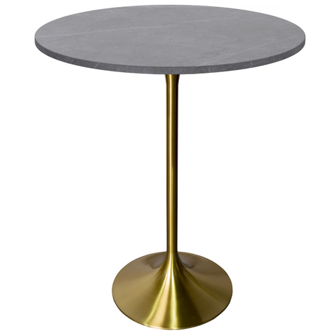 Verve Bar Height Dining Table with Round MDF/Sintered Stone/Resin Top & Gold Stainless Steel Base