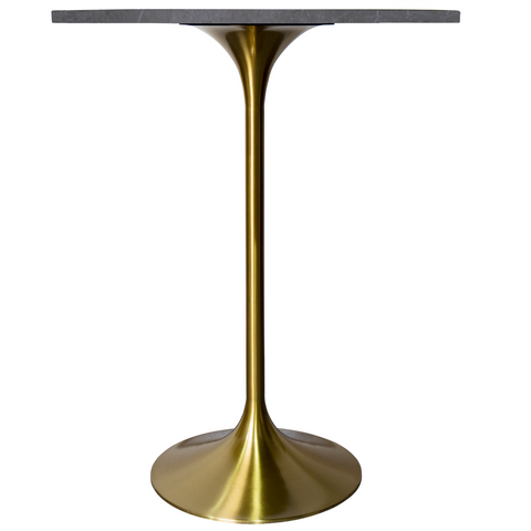 Verve Bar Height Dining Table with Round MDF/Sintered Stone/Resin Top & Gold Stainless Steel Base
