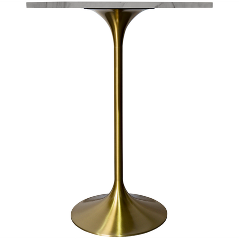 Verve Bar Height Dining Table with Round MDF/Sintered Stone/Resin Top & Gold Stainless Steel Base