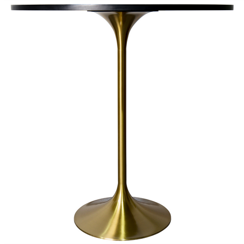 Verve Bar Height Dining Table with Round MDF/Sintered Stone/Resin Top & Gold Stainless Steel Base