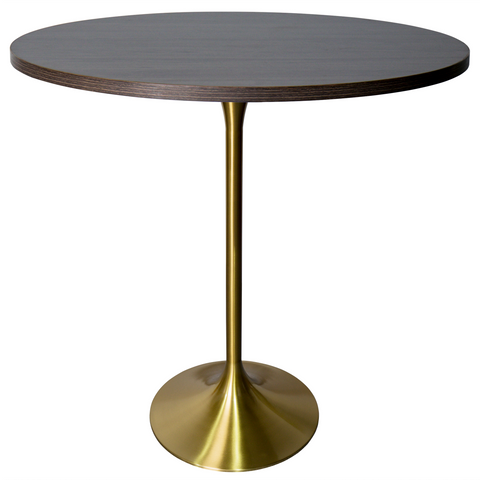 Verve Bar Height Dining Table with Round MDF/Sintered Stone/Resin Top & Gold Stainless Steel Base