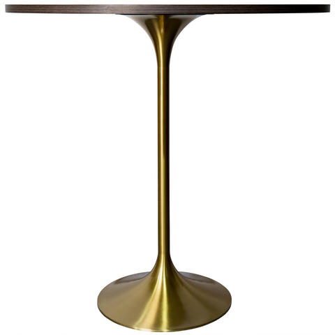Verve Bar Height Dining Table with Round MDF/Sintered Stone/Resin Top & Gold Stainless Steel Base