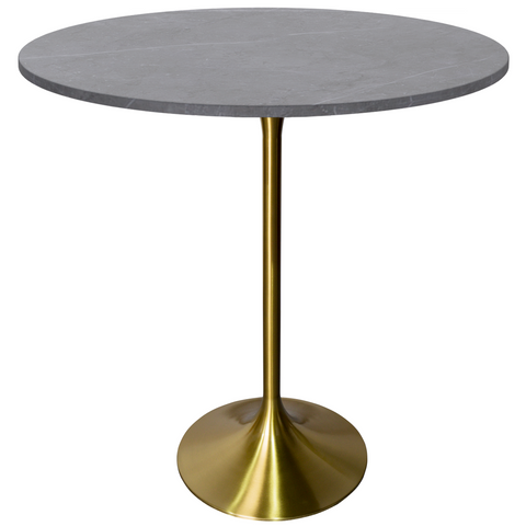 Verve Bar Height Dining Table with Round MDF/Sintered Stone/Resin Top & Gold Stainless Steel Base