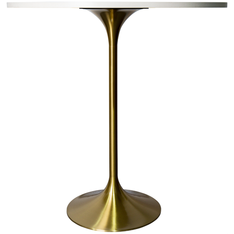 Verve Bar Height Dining Table with Round MDF/Sintered Stone/Resin Top & Gold Stainless Steel Base