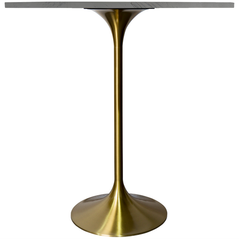Verve Bar Height Dining Table with Round MDF/Sintered Stone/Resin Top & Gold Stainless Steel Base
