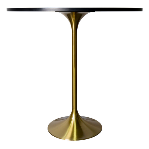Verve Bar Height Dining Table with Round MDF/Sintered Stone/Resin Top & Gold Stainless Steel Base