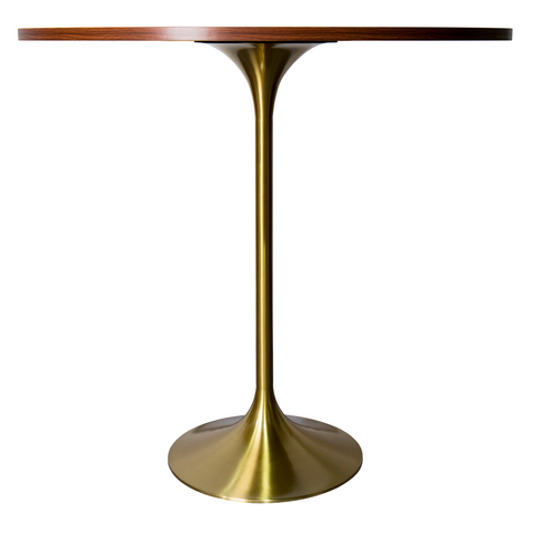 Verve Bar Height Dining Table with Round MDF/Sintered Stone/Resin Top & Gold Stainless Steel Base