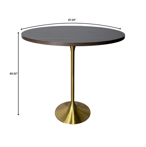 Verve Bar Height Dining Table with Round MDF/Sintered Stone/Resin Top & Gold Stainless Steel Base