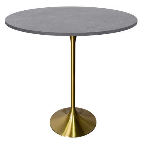 Verve Bar Height Dining Table with Round MDF/Sintered Stone/Resin Top & Gold Stainless Steel Base
