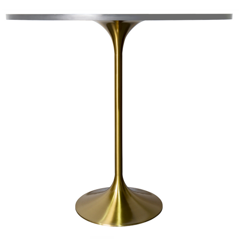 Verve Bar Height Dining Table with Round MDF/Sintered Stone/Resin Top & Gold Stainless Steel Base