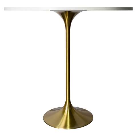 Verve Bar Height Dining Table with Round MDF/Sintered Stone/Resin Top & Gold Stainless Steel Base