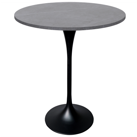 Verve Bar Height Dining Table with Round MDF/Sintered Stone/Resin Top & Black Stainless Steel Base