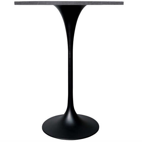 Verve Bar Height Dining Table with Round MDF/Sintered Stone/Resin Top & Black Stainless Steel Base