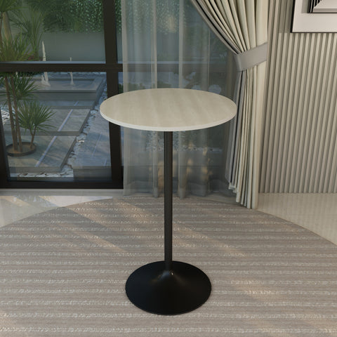 Verve Bar Height Dining Table with Round MDF/Sintered Stone/Resin Top & Black Stainless Steel Base