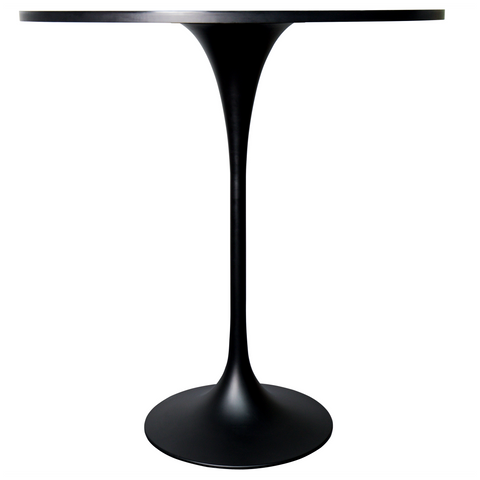 Verve Bar Height Dining Table with Round MDF/Sintered Stone/Resin Top & Black Stainless Steel Base