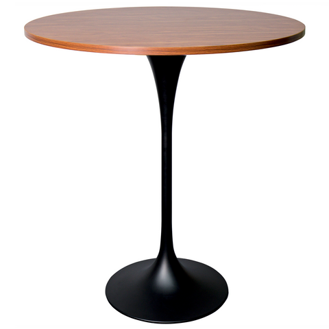 Verve Bar Height Dining Table with Round MDF/Sintered Stone/Resin Top & Black Stainless Steel Base