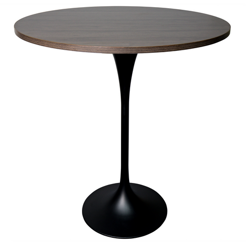 Verve Bar Height Dining Table with Round MDF/Sintered Stone/Resin Top & Black Stainless Steel Base