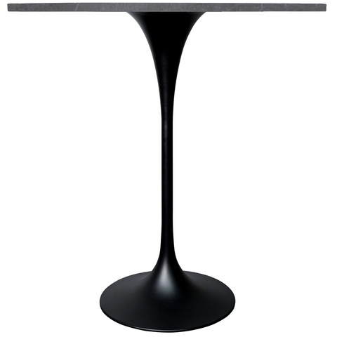 Verve Bar Height Dining Table with Round MDF/Sintered Stone/Resin Top & Black Stainless Steel Base