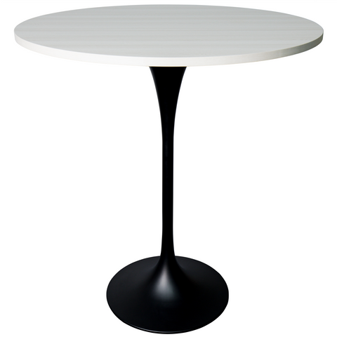 Verve Bar Height Dining Table with Round MDF/Sintered Stone/Resin Top & Black Stainless Steel Base