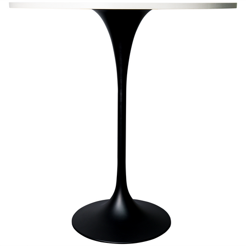 Verve Bar Height Dining Table with Round MDF/Sintered Stone/Resin Top & Black Stainless Steel Base