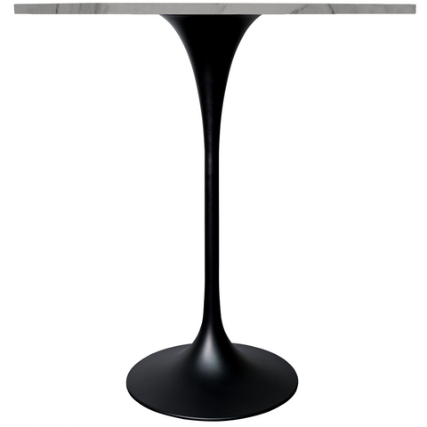 Verve Bar Height Dining Table with Round MDF/Sintered Stone/Resin Top & Black Stainless Steel Base