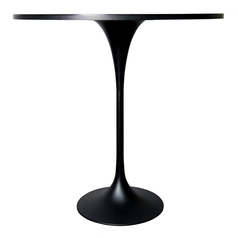Verve Bar Height Dining Table with Round MDF/Sintered Stone/Resin Top & Black Stainless Steel Base