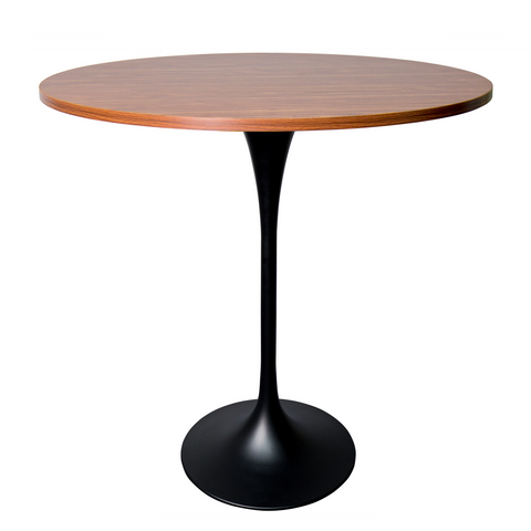 Verve Bar Height Dining Table with Round MDF/Sintered Stone/Resin Top & Black Stainless Steel Base