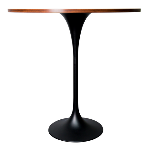 Verve Bar Height Dining Table with Round MDF/Sintered Stone/Resin Top & Black Stainless Steel Base