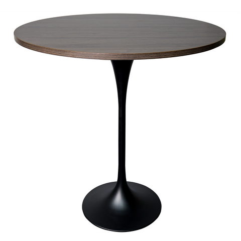 Verve Bar Height Dining Table with Round MDF/Sintered Stone/Resin Top & Black Stainless Steel Base
