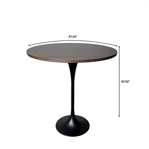 Verve Bar Height Dining Table with Round MDF/Sintered Stone/Resin Top & Black Stainless Steel Base