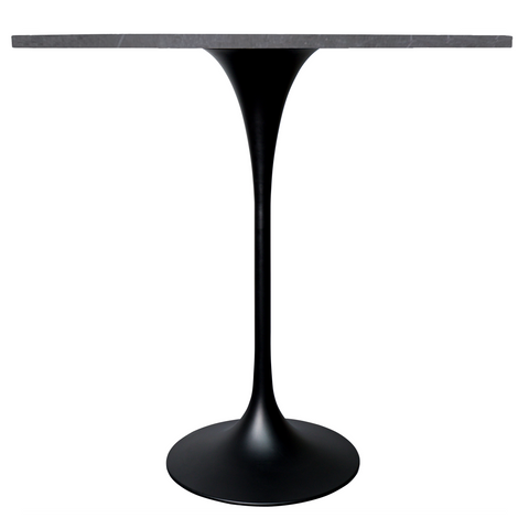 Verve Bar Height Dining Table with Round MDF/Sintered Stone/Resin Top & Black Stainless Steel Base