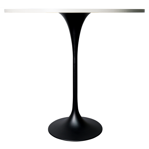 Verve Bar Height Dining Table with Round MDF/Sintered Stone/Resin Top & Black Stainless Steel Base